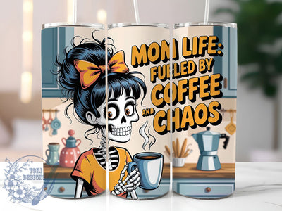 Coffee Chaos Mom 20oz Tumbler, Sublimation Gift, Funny Mom Mug, 20oz Tumbler Design, Coffee Chaos Quote, Mom Humor Theme, Lifestyle Wrap Sublimation ToriDesigns 