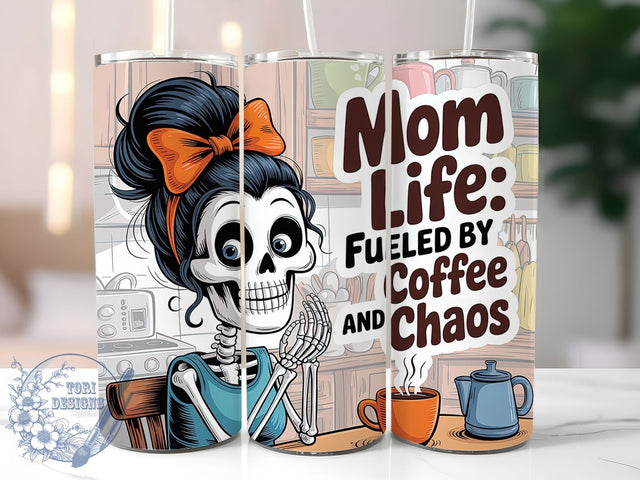 Coffee Chaos Mom 20oz Tumbler, Sublimation Gift, Funny Mom Mug, 20oz Tumbler Design, Coffee Chaos Quote, Mom Humor Theme, Lifestyle Wrap Sublimation ToriDesigns 