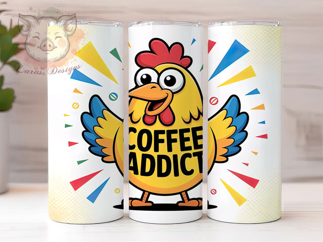 Coffee Chicken Humor 20oz Tumbler Wrap, Chicken Humor Wrap, Funny Farm Sublimation, Chicken Sublimation PNG, 20oz Tumbler Wrap, Farmhouse Humor Design, Rustic Chicken Wrap Sublimation Lara' s Designs 