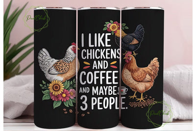 Coffee & Chickens 20oz Tumbler Wrap Sublimation PixelChick 