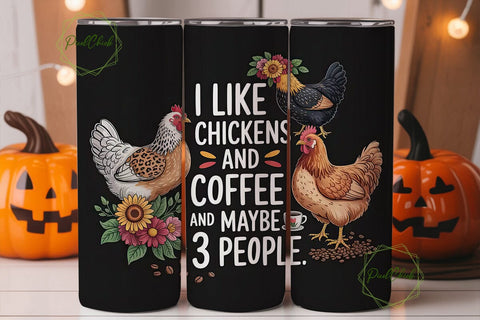 Coffee & Chickens 20oz Tumbler Wrap Sublimation PixelChick 