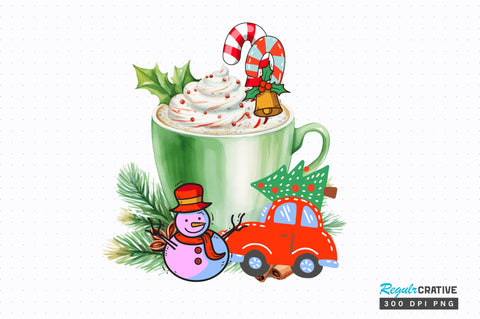 Coffee Christmas clipart Sublimation Design Sublimation Regulrcrative 
