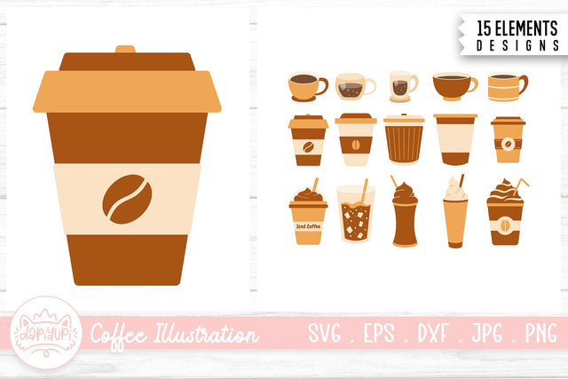 Coffee Clipart Bundle SVG dapiyupi store 