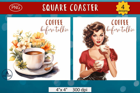 Coffee coaster | Coffee lover coasters sublimation Sublimation Olga Boat Design 