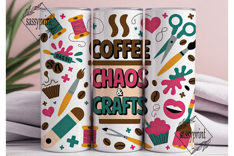 Coffee & Crafts Tumbler Wrap Sublimation sassyprint 