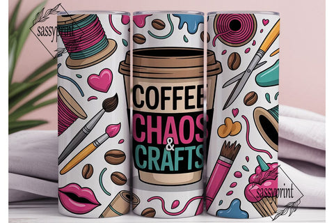 Coffee & Crafts Tumbler Wrap Sublimation sassyprint 