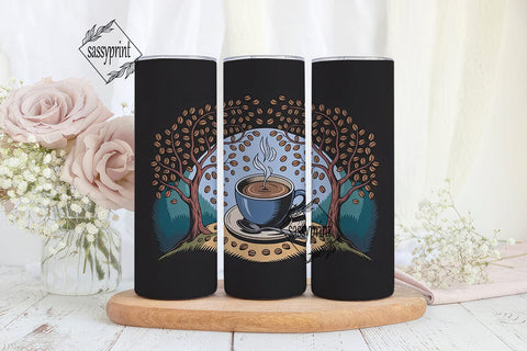 Coffee Cream Tumbler Wrap 20oz Sublimation sassyprint 