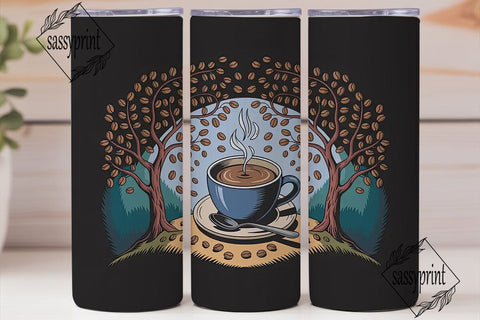 Coffee Cream Tumbler Wrap 20oz Sublimation sassyprint 