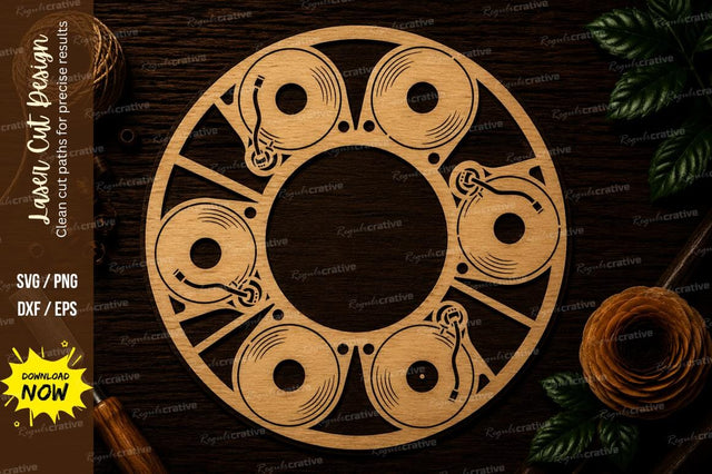 Coffee Cup Circle Frame Laser Cut SVG File SVG Regulrcrative 