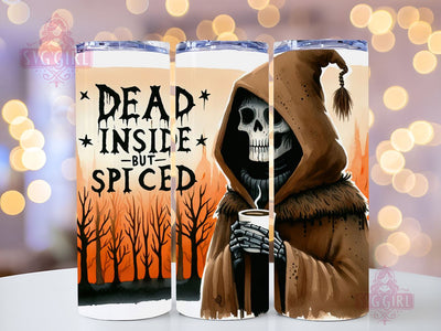 Coffee Dead 20oz Tumbler Wrap Sublimation Design, Straight Tapered Tumbler Wrap, Dead Inside But Spiced Tumbler Png, Instant Digital Download Sublimation SvggirlplusArt 