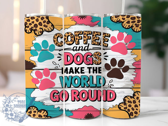 Coffee & Dog Lover 20oz Tumbler Wrap, Dog Lover Design, 20oz Tumbler Wrap, Coffee And Dogs, Pet Lover Gift, Sublimation Tumbler, Animal And Coffee Sublimation ToriDesigns 