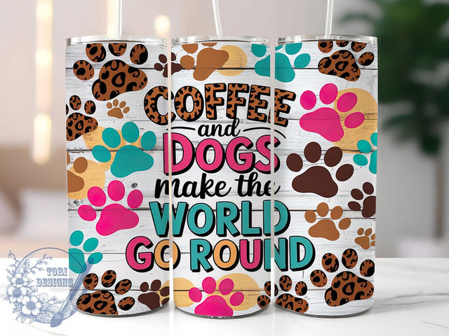 Coffee & Dog Lover 20oz Tumbler Wrap, Dog Lover Design, 20oz Tumbler Wrap, Coffee And Dogs, Pet Lover Gift, Sublimation Tumbler, Animal And Coffee Sublimation ToriDesigns 