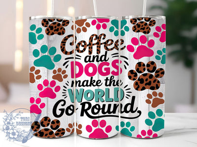 Coffee & Dog Lover 20oz Tumbler Wrap, Dog Lover Design, 20oz Tumbler Wrap, Coffee And Dogs, Pet Lover Gift, Sublimation Tumbler, Animal And Coffee Sublimation ToriDesigns 