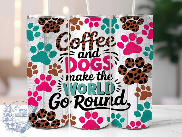 Coffee & Dog Lover 20oz Tumbler Wrap, Dog Lover Design, 20oz Tumbler Wrap, Coffee And Dogs, Pet Lover Gift, Sublimation Tumbler, Animal And Coffee Sublimation ToriDesigns 