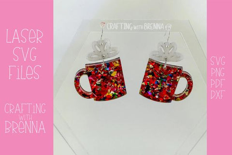 Coffee Earrings Bundle Laser SVG File SVG Crafting With Brenna 