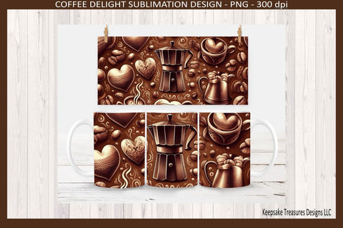 Coffee Express 11oz Coffee Mug Wraps Four Different Designs Sublimation Png Sublimation Keepsake Treasures Designs LLC. 