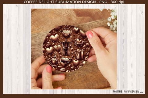 Coffee Express Matching Coasters Four Different Designs Sublimation Png Sublimation Keepsake Treasures Designs LLC. 
