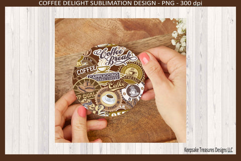 Coffee Express Matching Coasters Four Different Designs Sublimation Png Sublimation Keepsake Treasures Designs LLC. 