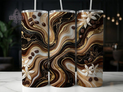 Coffee Fluid Art 20oz Tumbler, Coffee Fluid Art, Fluid Art Tumbler, Coffee Tumbler PNG, Fluid Art PNG, Coffee Fluid PNG, Coffee Art Tumbler, 20oz Tumbler Wrap Sublimation SvggirlplusArt 
