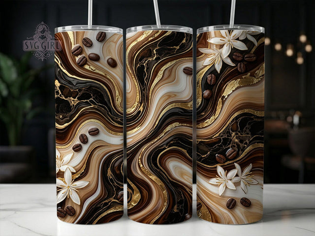 Coffee Fluid Art 20oz Tumbler, Coffee Fluid Art, Fluid Art Tumbler, Coffee Tumbler PNG, Fluid Art PNG, Coffee Fluid PNG, Coffee Art Tumbler, 20oz Tumbler Wrap Sublimation SvggirlplusArt 
