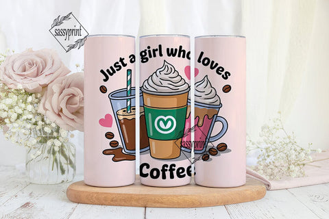 Coffee Girl 20oz Tumbler Design Sublimation sassyprint 
