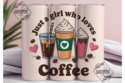 Coffee Girl 20oz Tumbler Design Sublimation sassyprint 