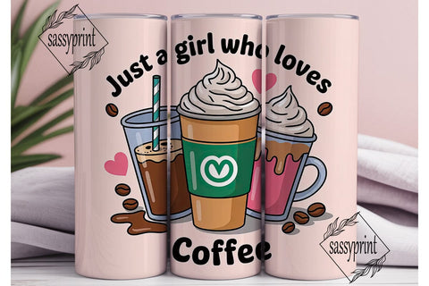 Coffee Girl 20oz Tumbler Design Sublimation sassyprint 