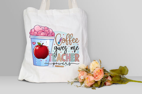 Coffee gives me teacher PNG Design Sublimation Regulrcrative 