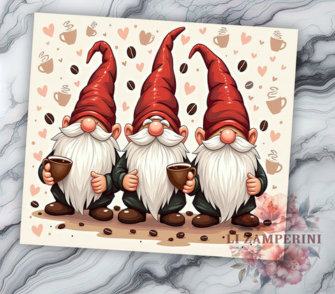 Coffee Gnome 20oz Tumbler Wrap PNG, Coffee Lover Tumbler PNG Sublimation Design, Straight & Tapered Tumbler Wrap, Instant Digital Download Sublimation Li Zamperini 