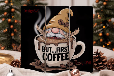 Coffee Gnome 20oz Tumbler Wrap Sublimation DesignSVG 