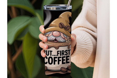 Coffee Gnome 20oz Tumbler Wrap Sublimation DesignSVG 