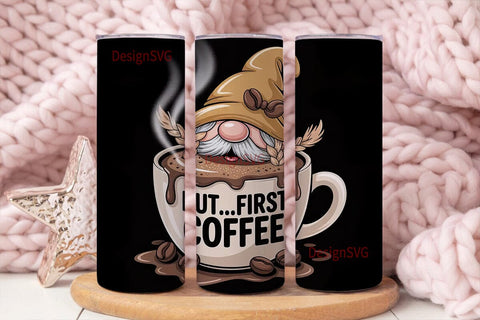 Coffee Gnome 20oz Tumbler Wrap Sublimation DesignSVG 