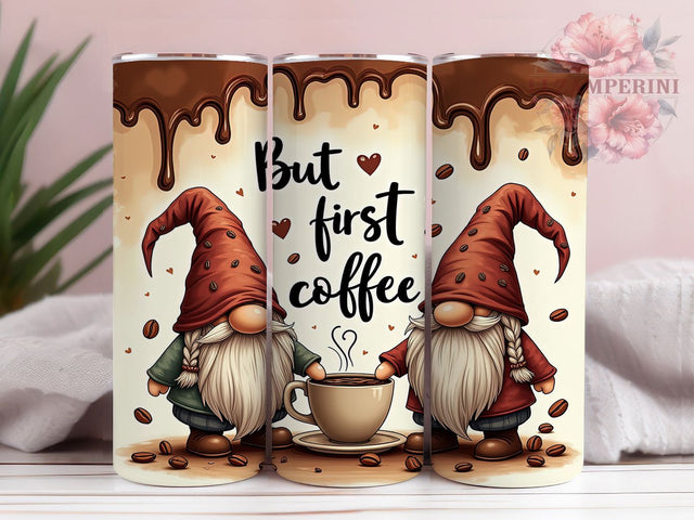 Coffee Gnome Funny 20oz Coffee Lover Tumbler, 20oz Tumbler Wrap, Gnome Sublimation Design, Coffee Lover Cup, Cute Gnome Mug, Caffeine Addict Tumbler Sublimation Li Zamperini 