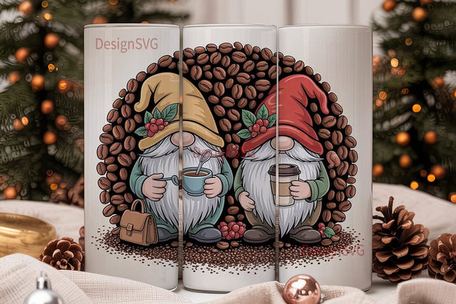 Coffee Gnomes 20oz Tumbler Wrap Sublimation DesignSVG 