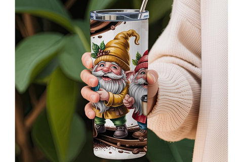 Coffee Gnomes 20oz Tumbler Wrap Sublimation DesignSVG 