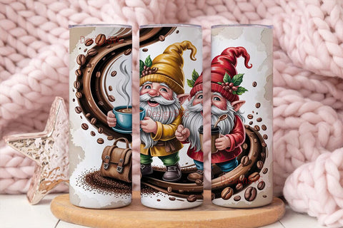 Coffee Gnomes 20oz Tumbler Wrap Sublimation DesignSVG 