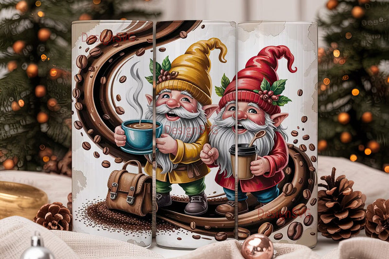 Coffee Gnomes 20oz Tumbler Wrap Sublimation DesignSVG 