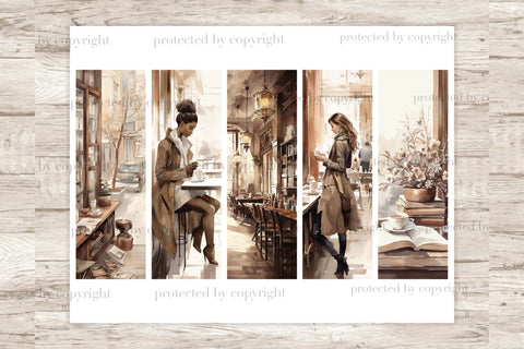 Coffee House Bookmarks | Print And Cut Bookmark Set SVG GlamArtZhanna 