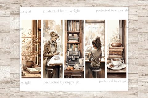 Coffee House Bookmarks | Print And Cut Bookmark Set SVG GlamArtZhanna 