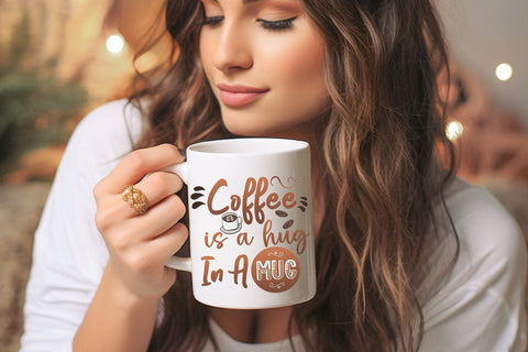 Coffee is a Hug PNG I Coffee Quotes Sublimation I Coffee PNG SVG Happy Printables Club 
