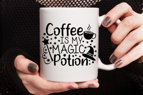 Coffee Is My Magic Potion| Halloween Witch SVG Cutting Files. SVG CosmosFineArt 