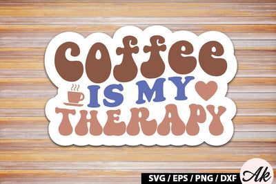 Coffee is my therapy Retro Sticker SVG akazaddesign 