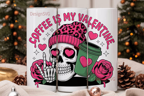 Coffee is My Valentine 20oz Tumbler Wrap Sublimation DesignSVG 