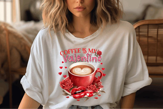 Coffee is my valentine PNG design Sublimation Designangry 