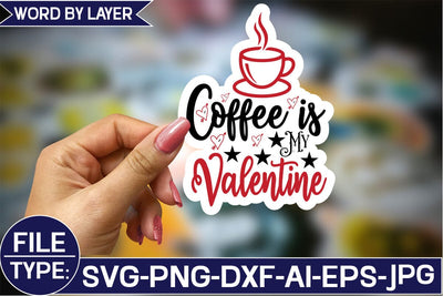 Coffee is My Valentine Sticker SVG DesignCoffee is My Valentine Sticker SVG Design SVG Studio Innate 