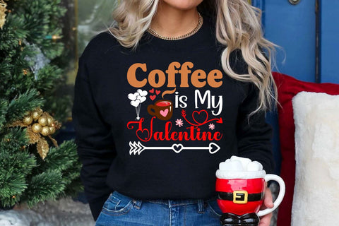 Coffee Is My Valentine SVG Cut File, Valentine's Day Sublimation ,Happy Valentine's Day T-shirt Design,Valentine's Day Clip Art,Valentine's Day Silhoutee,Valentine's Day Sublimation Bundle, SVG Insomnia Std 
