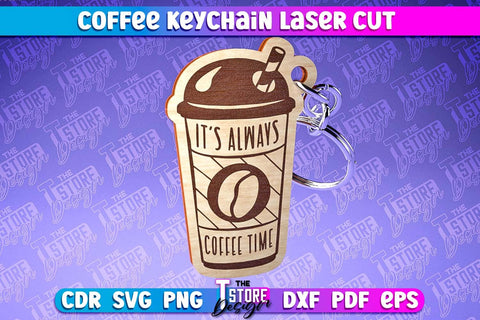 Coffee Keychain Laser Cut | Funny Quotes | CNC File SVG The T Store Design 