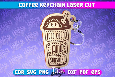 Coffee Keychain Laser Cut | Funny Quotes | CNC File SVG The T Store Design 