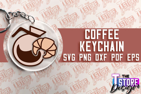 Coffee Keychain SVG | Keychain SVG Design | Coffee Time | SVG File SVG The T Store Design 