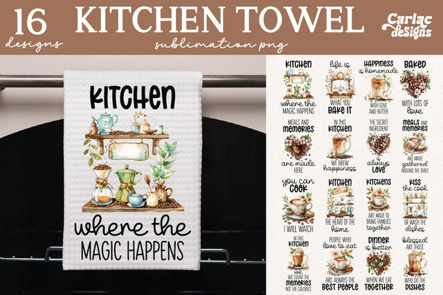 Coffee Kitchen Towel Sublimation Bundle Sublimation Carla C Designs 